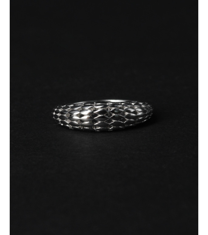 Textured Scale Pattern Sterling Silver Ring 925 Textured Scale Pattern Sterling Silver Ring 925
