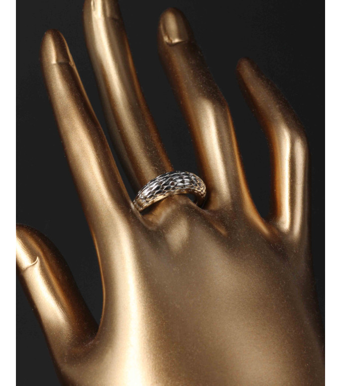 Textured Scale Pattern Sterling Silver Ring 925 Textured Scale Pattern Sterling Silver Ring 925