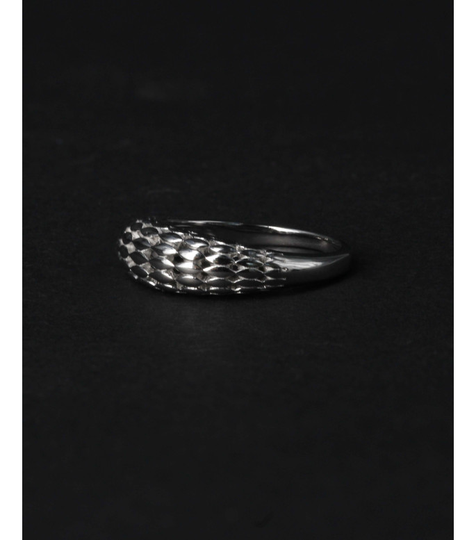 Textured Scale Pattern Sterling Silver Ring 925 Textured Scale Pattern Sterling Silver Ring 925